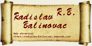Radislav Balinovac vizit kartica